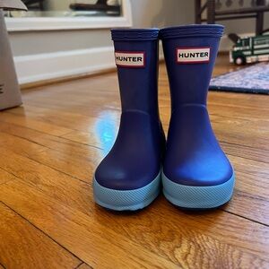 Hunter Kids Blue Rain Boots
